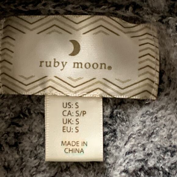 Anthropologie Ruby Moon Sweater Cowl Swing Gray Fuzzy Soft Sweater Size Small - Picture 2 of 12